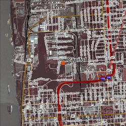 Capital satellite view site map.