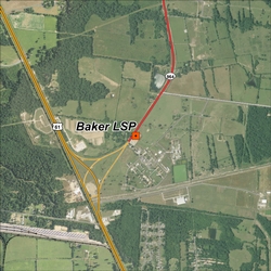 Baker satellite view site map.