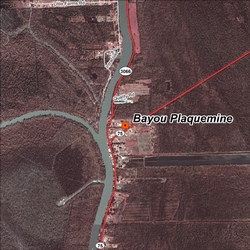 Bayou Plaquemine satellite view site map.