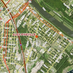 Alexandria/Pineville satellite view site map.