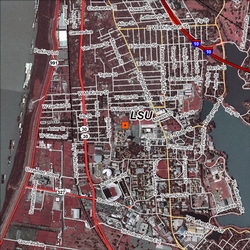 LSU satellite view site map.