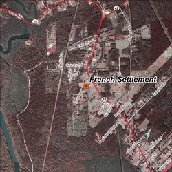 French Settlement satellite view site map.
