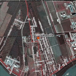 Garyville satellite view site map.