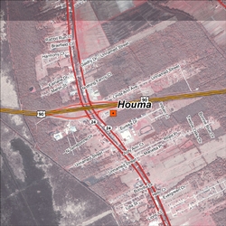 Houma satellite view site map.