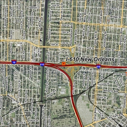 I-610 New Orleans Near Road satellite view site map.