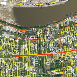Marrero satellite view site map.