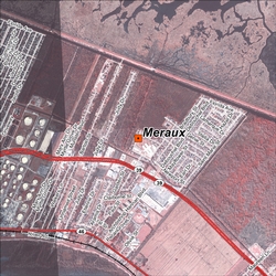 Meraux satellite view site map.