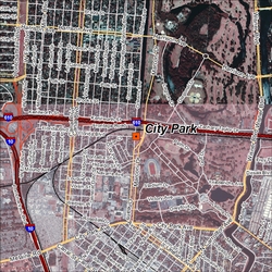City Park satellite view site map.