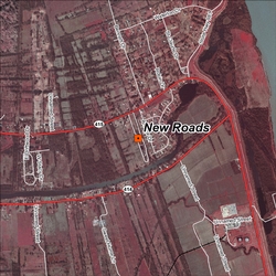 New Roads satellite view site map.