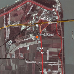Port Allen satellite view site map.