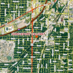 Shreveport Calumet satellite view site map.